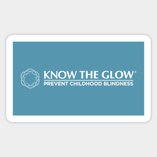 Know The Glow White Logo on Blue Sticker